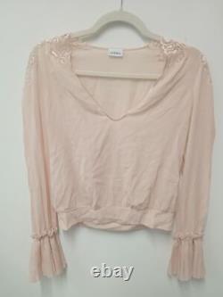 LA PERLA Ladies Pink Silk V-Neck Long Sleeve Cami Top Size UK8