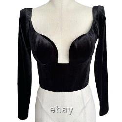 LIASTUBLLA Kosovë Velvet Long Sleeve Corset Top Small