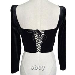 LIASTUBLLA Kosovë Velvet Long Sleeve Corset Top Small