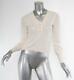 Louis Vuitton Womens Blush Nude V-neck Button Ribbed Long Sleeve Sweater Top S