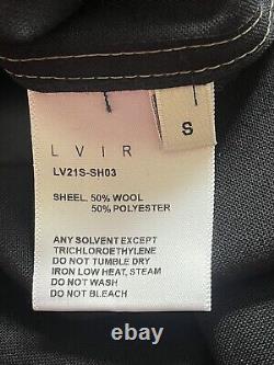 LVIR Shirt Blouse Top Ladies Womens Size UK S 10 Wool Long Sleeves Dark Navy