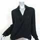 L'agence Drape Front Blouse Rita Black Silk Size Medium Long Sleeve Top