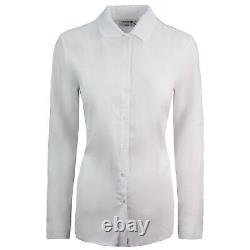 Lacoste Plain Shirt Long Sleeve White Womens Cotton Top CF3917 001