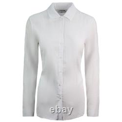 Lacoste Plain Shirt Long Sleeve White Womens Cotton Top CF3917 001