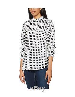 Lacoste Women's Qf2461 Long-Sleeved Top Multicolore (Blanc/Navire) NEW
