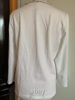 Ladies Burberry White Long Sleeve Blouse Shirt Top size XL- BNWOT