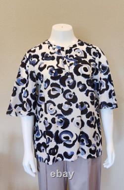 Lafayette 148 Elbow Length Sleeve Top 100% Silk NWT