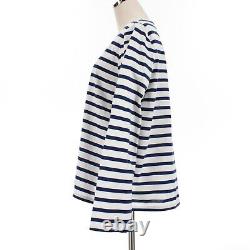 Lafayette 148 NY NWD Long Sleeve Top Size XL in White/Blue Stripes 100% Cotton