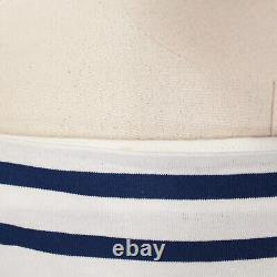 Lafayette 148 NY NWD Long Sleeve Top Size XL in White/Blue Stripes 100% Cotton