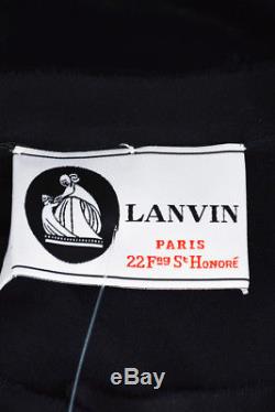 Lanvin NWT $435 Black Long Sleeve Silk Trimmed Top SZ M