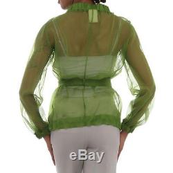 Lavia Long Sleeve Ruched Neck Tunic Women Regular US 10 Green Tunic Top