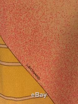 Leonard Paris 1970s Long Sleeve Pink and Yellow Floral Crop Top
