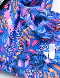 Lilly Pulitzer $198 Sarita Silk Top, Absolute Purrfection, Size 8 to 16