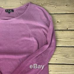Loro Piana Crewneck Purple/Pink Cashmere Long Sleeve Sweater Top Blouse Sz 42/6