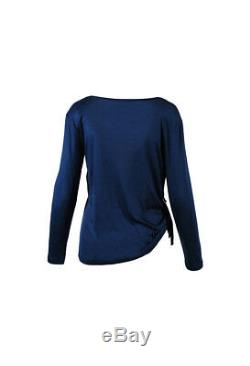 Louis Vuitton Blue Wool Velvet Long Sleeve Top SZ S