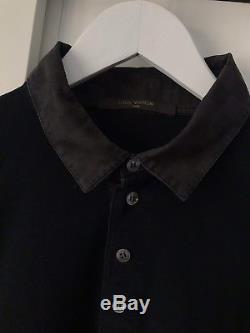 Louis Vuitton damier collar long sleeve Polo Tshirt top Size L 100% Authentic