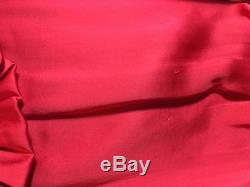 MAGDA BUTRYM Granada Red Silk Satin VE Ruffled Long Sleeve Zip Blouse Top 36/4
