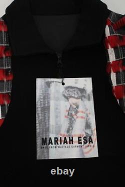 MARIAH ESA Ladies Black Contrast Panel Long Sleeve Polo Top Size L RRP750 NEW