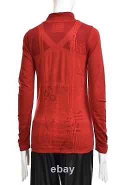 MARITHE FRANCOIS GIRBAUD ACTIVE Women's Red Seamless Formknit Fitted Top Size L