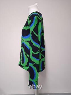 MARNI Ladies Green Black & Blue Long Sleeve Blouse Top Size IT40 UK8 NEW