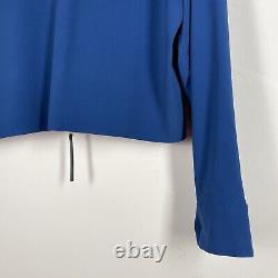 MARNI Womens Blue Silk Blend Zip Blouse Long Sleeve Top Shirt Two Way IT42 UK 10