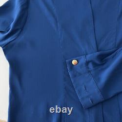 MARNI Womens Blue Silk Blend Zip Blouse Long Sleeve Top Shirt Two Way IT42 UK 10