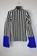 Marques/almeida Ladies Black/white Striped Long Sleeve High Neck Top Size Xs New