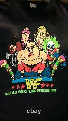 MEGA RARE Vintage 1994 WWF Cartoon STYLE LONG SLEEVE Shirt TOP, SIZE XL