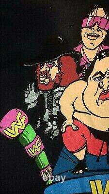 MEGA RARE Vintage 1994 WWF Cartoon STYLE LONG SLEEVE Shirt TOP, SIZE XL