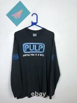MENS VINTAGE 90s PULP SORTED FOR ES AND WIZZ LONG SLEEVE T SHIRT TOP SIZE XL