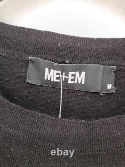 ME+EM Women's Top M Black 100% Wool Long Sleeve Crew Neck Basic