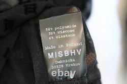 MISBHV Ladies Black Long Sleeve High Neck Mesh Logo Top Size S
