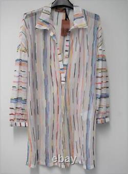 MISSONI Ladies Multicoloured Oversize Long Cover-Up Shirt Top IT40 UK8 NEW