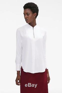 MM Lafleur Womens Rentas Top Mini Stripe Small Ivory Long Sleeve New $245
