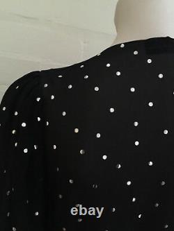 MOST WANTED MAGDA BUTRYM Dresden metallic polka-dot silk-blend blouse top Size S