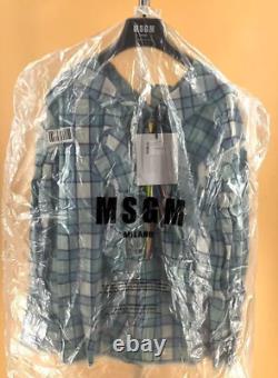 MSGM Blouse Top Size UK 14 IT 46 Ruffle Drop Shoulder MADE IN ITALY Blue Green
