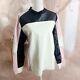 Msgm Milano Color Block Pink Black Faux Leather Blouse Top Size 6
