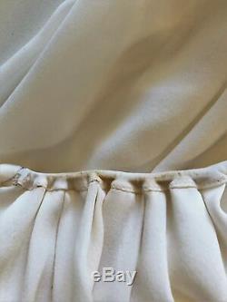 Magda Butrym Blouse Mons Cream Silk Size 34 Off-Shoulder Long Sleeve Top