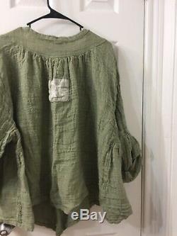 Magnolia pearl Green Long Sleeve Blouse Top One Size