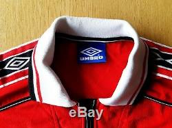 Manchester United Home Shirt 1998. Large. Umbro. Red Long Sleeves Top Only L