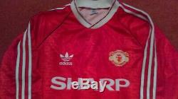 Manchester United Long Sleeve Home Shirt 1990 1991 1992'class Of 92' Top