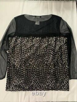 Marina Rinaldi by Max Mara sequin and net long sleeve top (GB size 16-18)