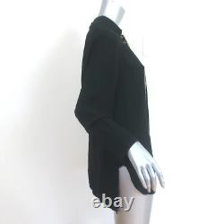 Marni Crystal-Embellished Tunic Top Black Crepe Size 42 Long Sleeve Blouse