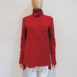 Marni Red Wool Collared Long Sleeve Tunic/Top Size 38