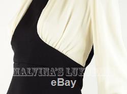 Marni Top Silk Wool Blend White Black Colorblock Blouse Long Sleeves It 40 Us 4
