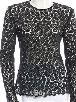 Mary katrantzou lace long sleeve top. Size 6. Black. MSRP $ 1640