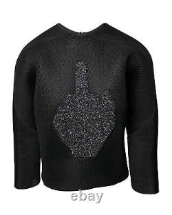 Maticevski Beaded Long Sleeve Top in Black Polyester INTS