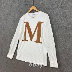Max Mara Womens Shirt Top Size M Medium White Long Sleeve Logo Cuff 250.30