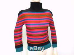 Me ISSEY MIYAKE High Neck Long sleeve Tops Blouse Multi-color Rainbow XS