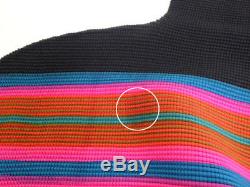 Me ISSEY MIYAKE High Neck Long sleeve Tops Blouse Multi-color Rainbow XS